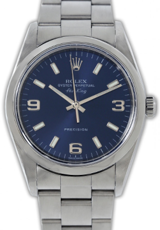 Rolex 14000 Steel on Oyster Blue, 3-6-9